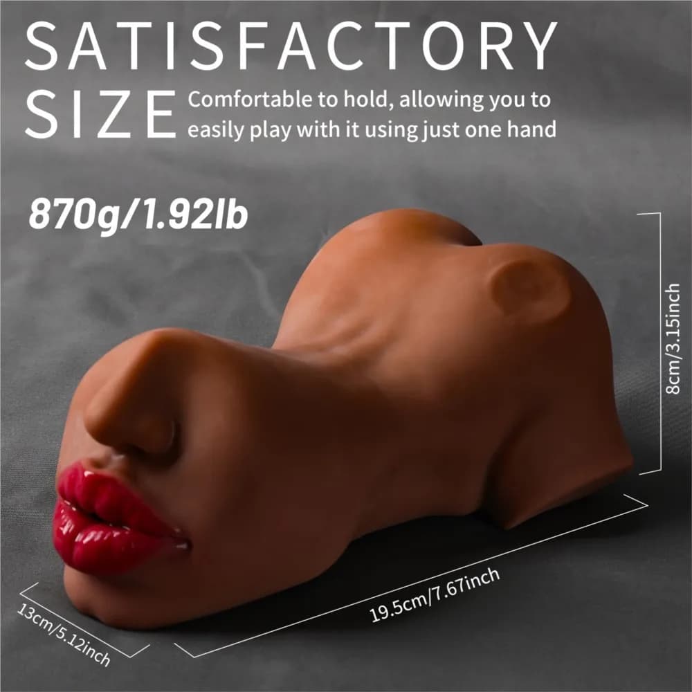 Sex Toy for Men 3 in 1 Male Masturbation Cup Vagina Oral Sex Toy Tongue Texture Deep Throat Simulator Lifelike Mouth - thumbnail 4