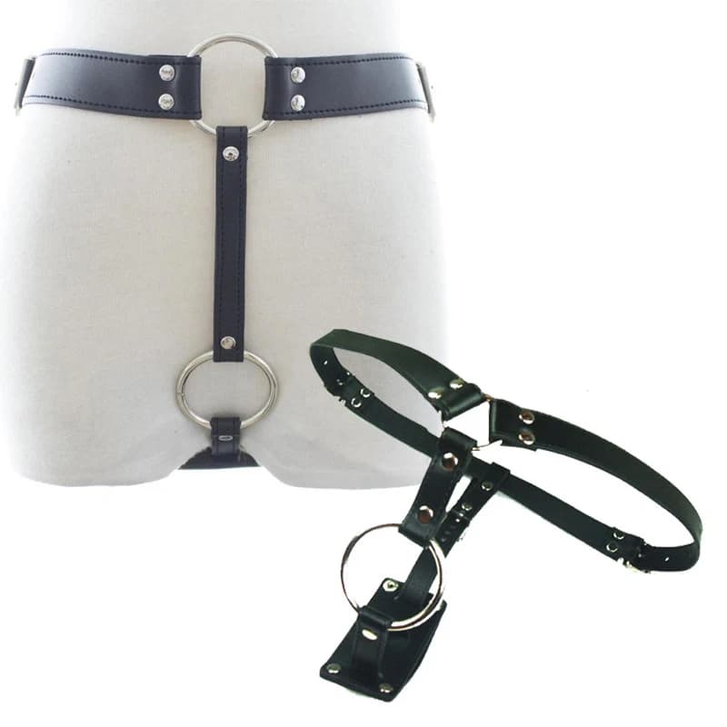 Men Chastity Sex Toy Anal Plug Vibrator PU Harness Sextoy Set Gay BDSM Panty SM Slave Erotic Games Tool Male Sextoy 18+ - image 1