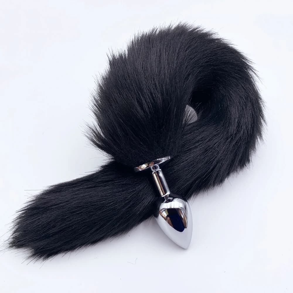 Steel butt plug with soft fox tail - thumbnail 5