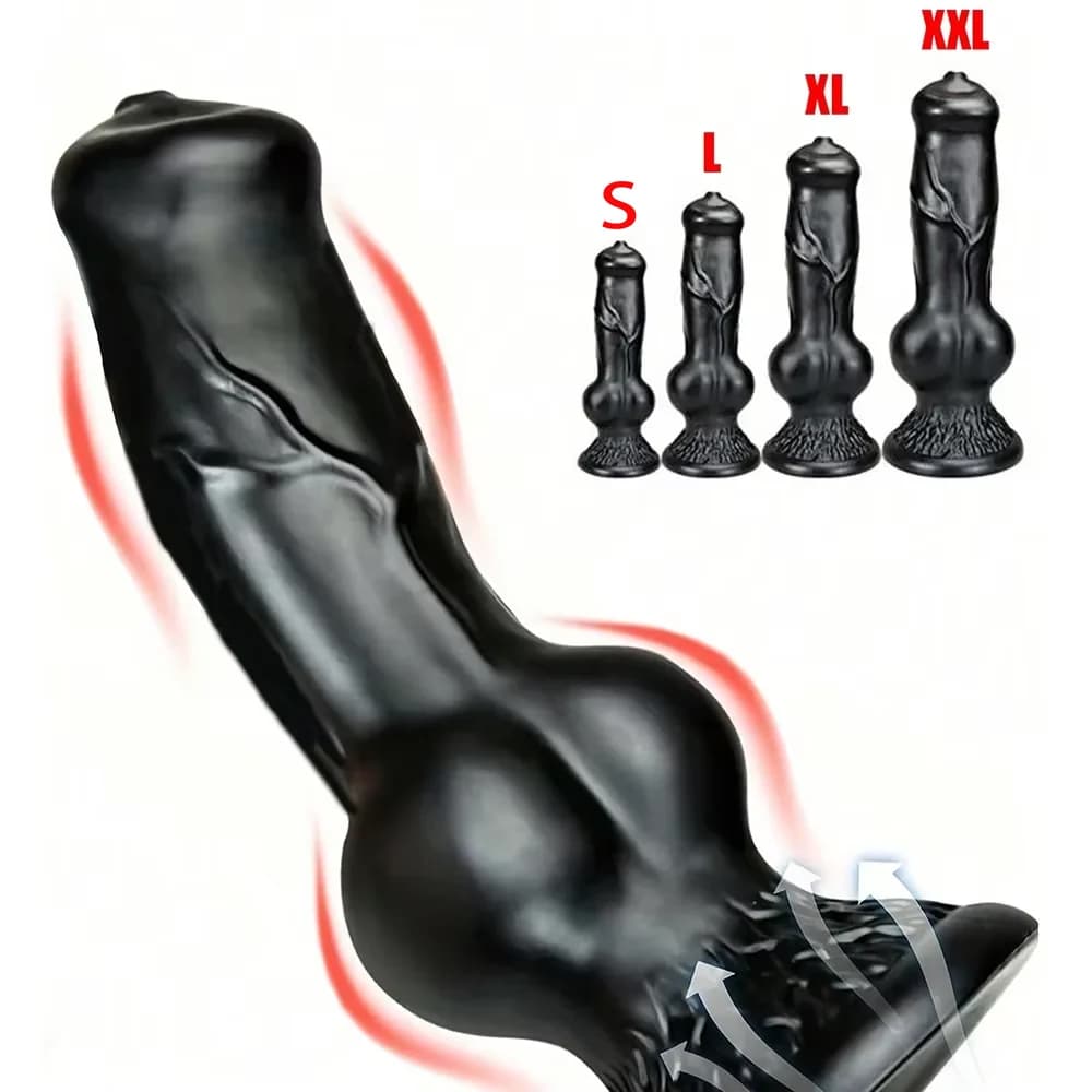 Large realistic monster dildo with suction base - thumbnail 2
