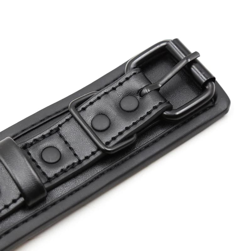 Adjustable PU leather bondage cuffs for couples - thumbnail 5