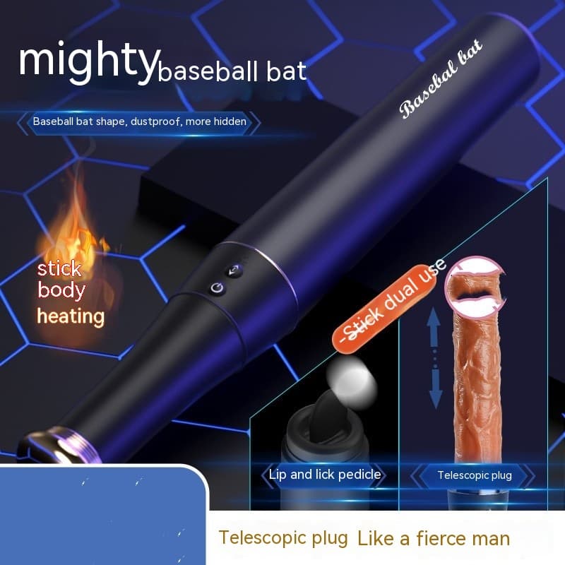 Heated Thrusting Realistic Dildo, Baseball-Bat Case - thumbnail 4