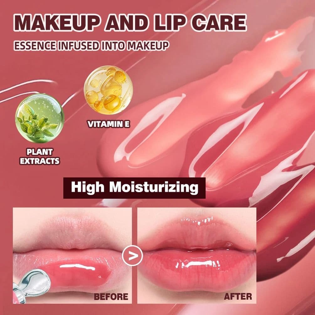 QIBEST Mirror Pearl Lipgloss Long Lasting Moisturizing Lipstick Shine Glitter Lip Glaze Non Stick Cup Jelly Pout Lip Tint Makeup - thumbnail 5