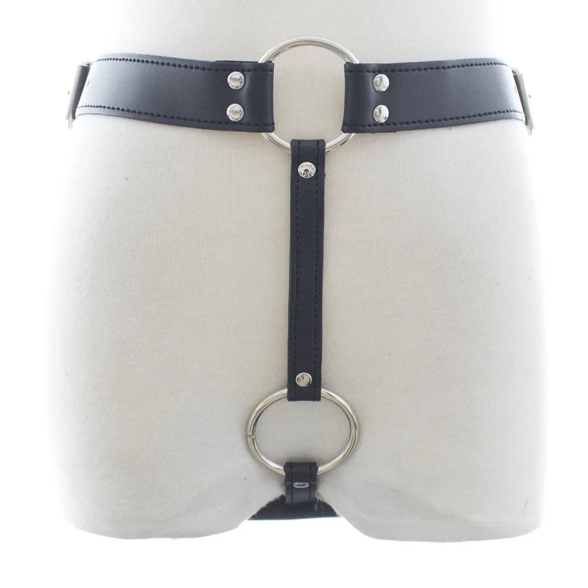 Men Chastity Sex Toy Anal Plug Vibrator PU Harness Sextoy Set Gay BDSM Panty SM Slave Erotic Games Tool Male Sextoy 18+ - thumbnail 2