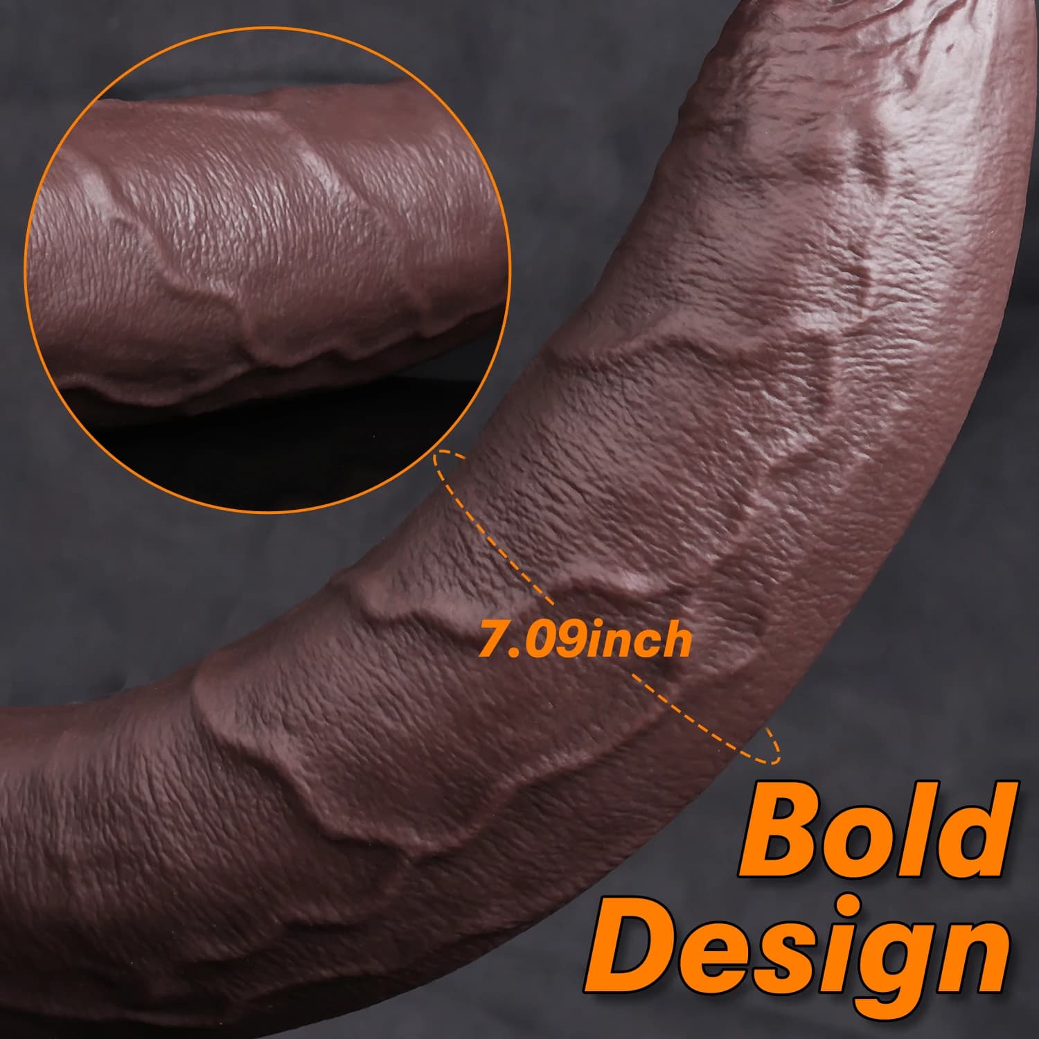 Large realistic black double-layered liquid silicone dildo - thumbnail 5