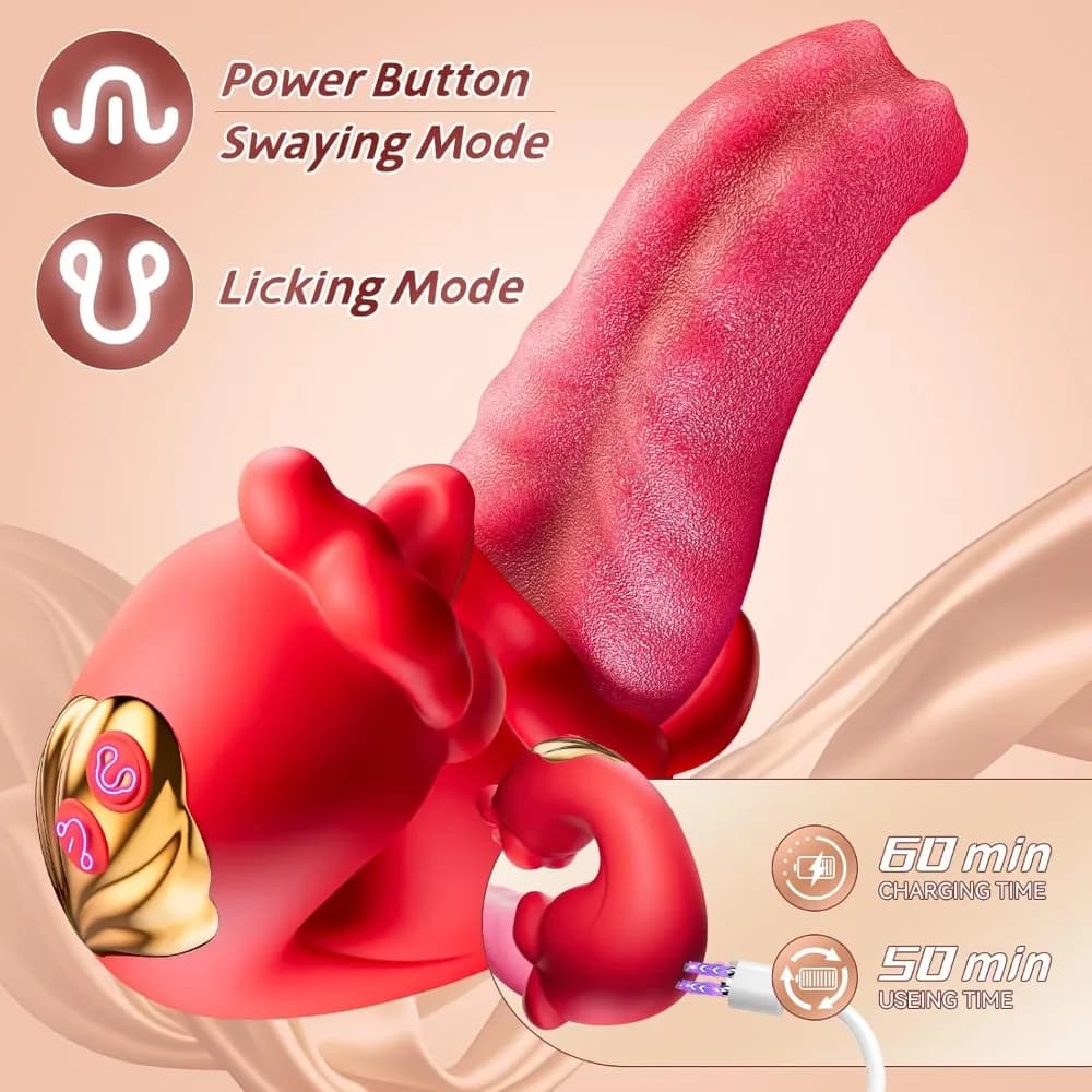 Four-in-one thrusting dildo with clitoral licking modes - thumbnail 6