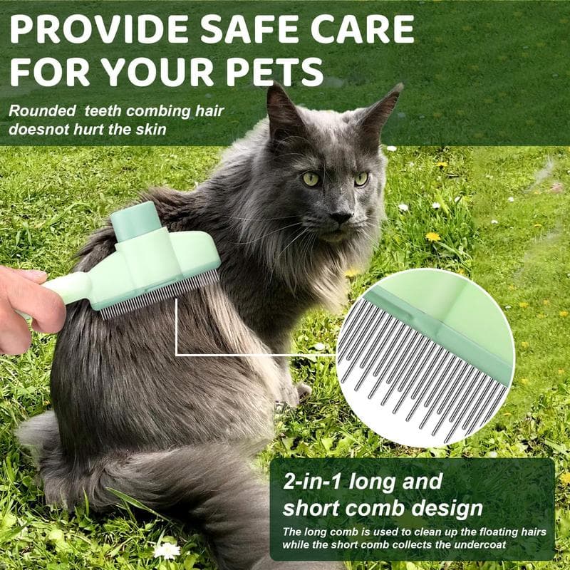 Cat And Dog Comb, Knot Remover, Hair Removal Tool, Pet Self-cleaning Comb, For Long Hair, Massage, Knot Removal, Hair Removal Exclusively - thumbnail 2