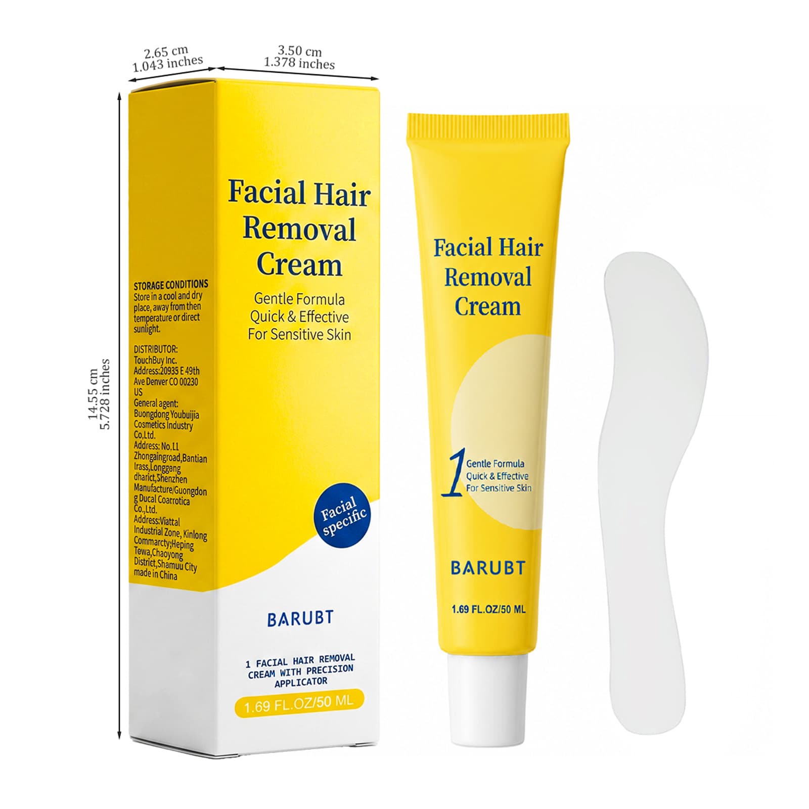 Facial Hair Removal Cream Kit, Gentle Formula For Sensitive Skin, 50ml - thumbnail 4
