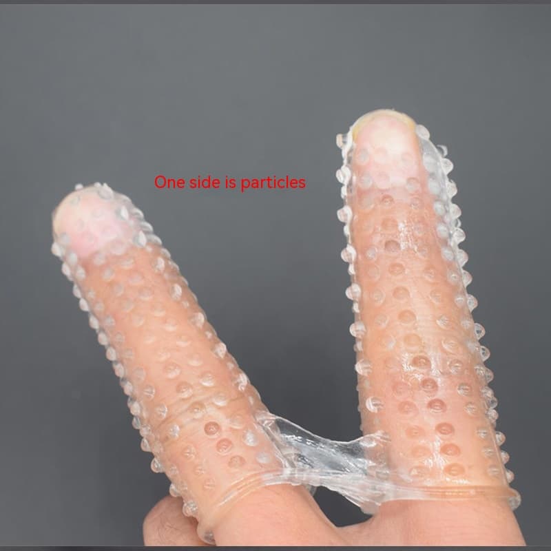 Double Finger Stall Buckle Set Particle Barbed Crystal Exotic Condom Couple Toys - thumbnail 10