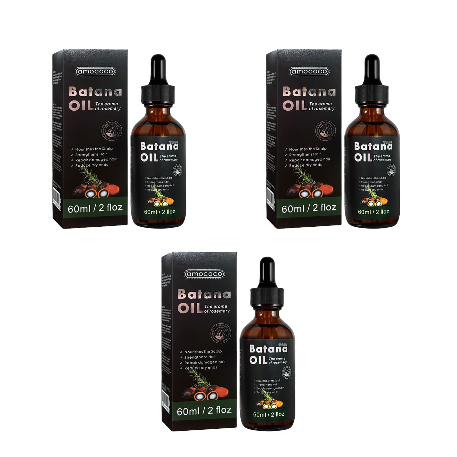 Only Supports Self Pickup With Waybill Amococo Batana Oil With Rosemary Cold Pressed Natural Hair Growth Oil, Nourishes Scalp, Repairs Damaged Hair, Reduces Split Ends, Boosts Hair Thickness & - thumbnail 5