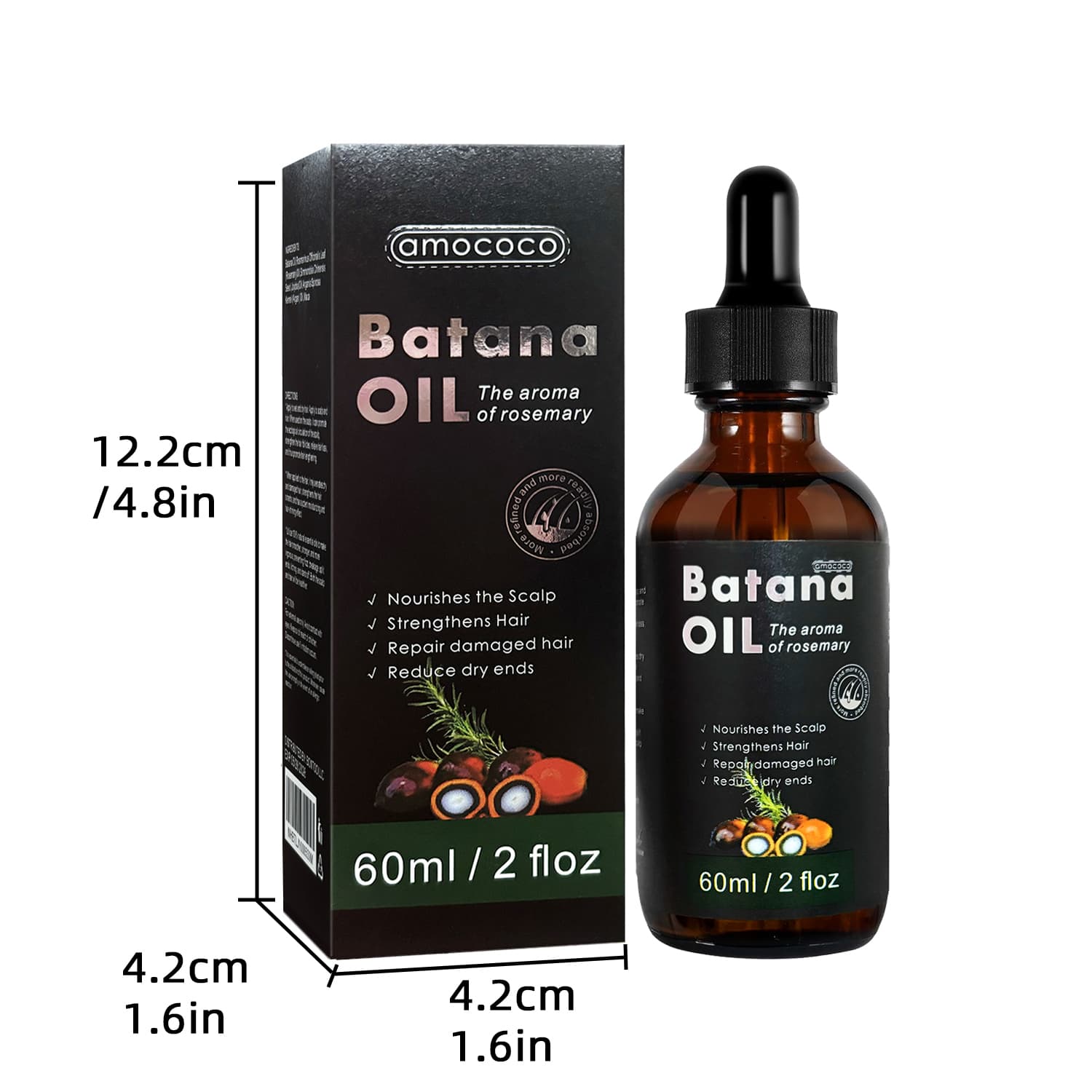 Only Supports Self Pickup With Waybill Amococo Batana Oil With Rosemary Cold Pressed Natural Hair Growth Oil, Nourishes Scalp, Repairs Damaged Hair, Reduces Split Ends, Boosts Hair Thickness & - thumbnail 6