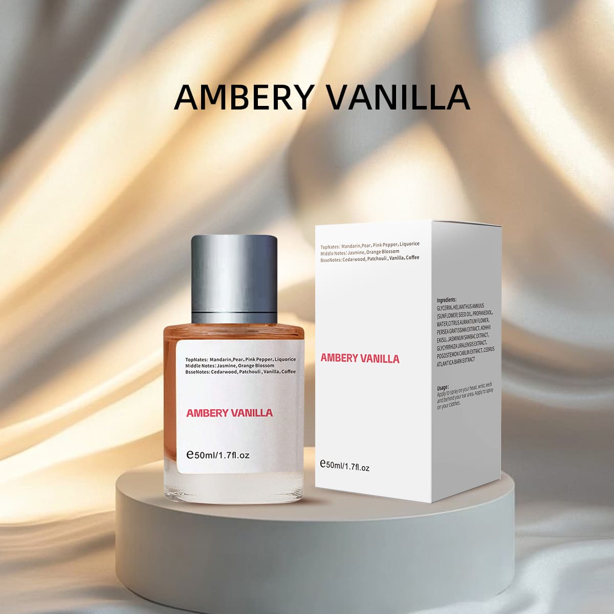 Amber Vanilla Alcohol-Free Perfume Spray 50ml - thumbnail 4