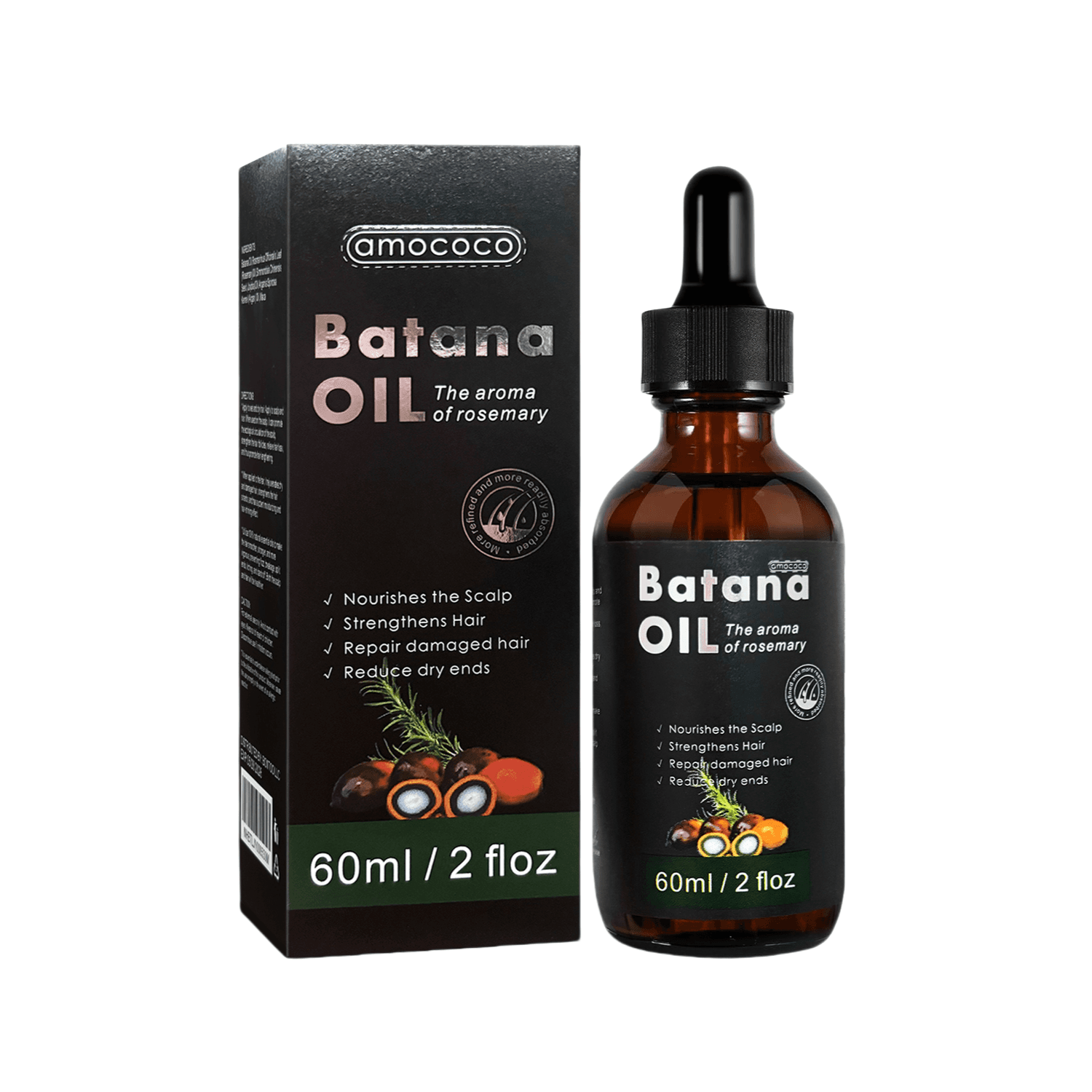 Only Supports Self Pickup With Waybill Amococo Batana Oil With Rosemary Cold Pressed Natural Hair Growth Oil, Nourishes Scalp, Repairs Damaged Hair, Reduces Split Ends, Boosts Hair Thickness & - thumbnail 6