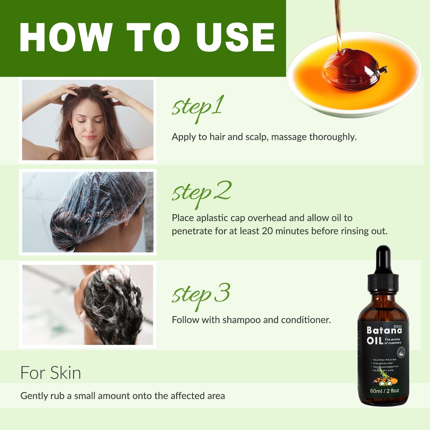 Only Supports Self Pickup With Waybill Amococo Batana Oil With Rosemary Cold Pressed Natural Hair Growth Oil, Nourishes Scalp, Repairs Damaged Hair, Reduces Split Ends, Boosts Hair Thickness & - thumbnail 6