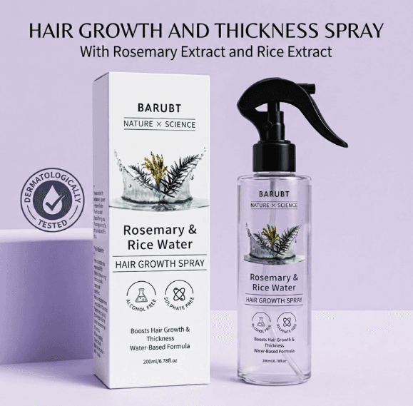 Rosemary & Rice Water Hair Growth Spray, Natural Anti Hair Loss Treatment, 200ml - thumbnail 3