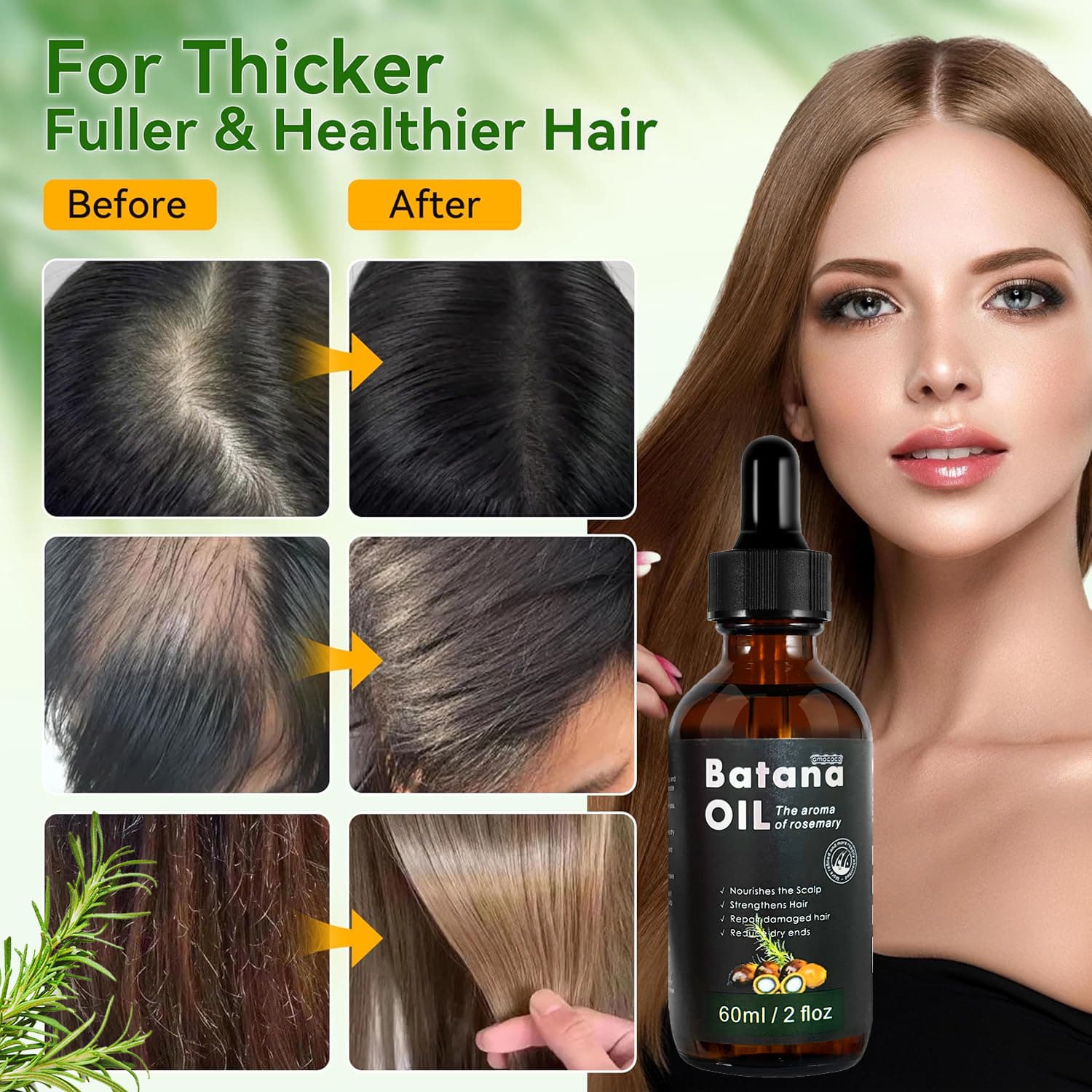 Only Supports Self Pickup With Waybill Amococo Batana Oil With Rosemary Cold Pressed Natural Hair Growth Oil, Nourishes Scalp, Repairs Damaged Hair, Reduces Split Ends, Boosts Hair Thickness & - thumbnail 10