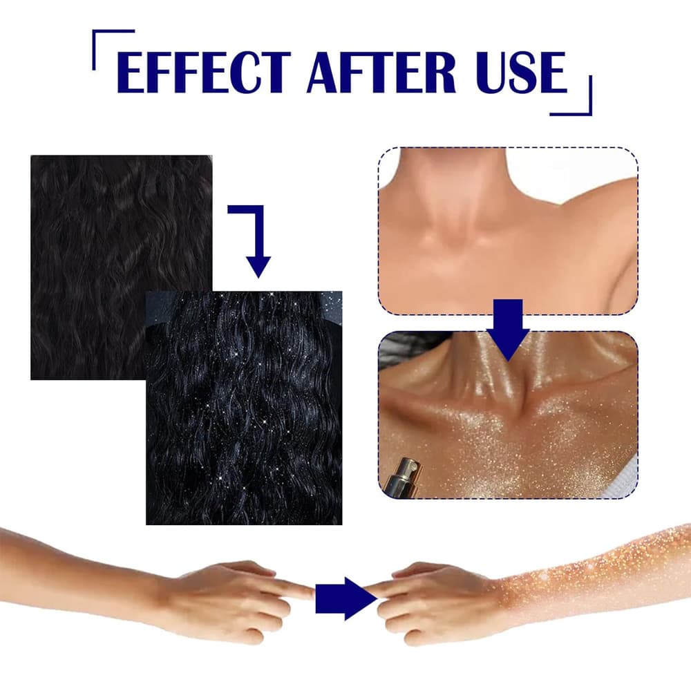 Glitter Spray,Long-Lasting Sparkle Effect Shiny Glitter Spray For Hair Body - thumbnail 9