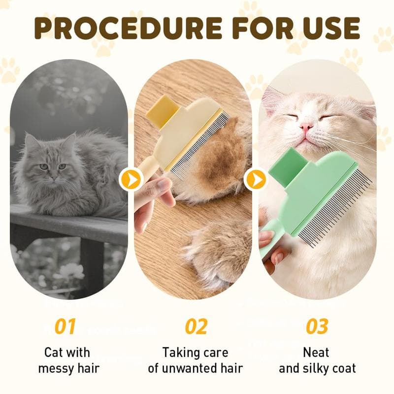Cat And Dog Comb, Knot Remover, Hair Removal Tool, Pet Self-cleaning Comb, For Long Hair, Massage, Knot Removal, Hair Removal Exclusively - thumbnail 3