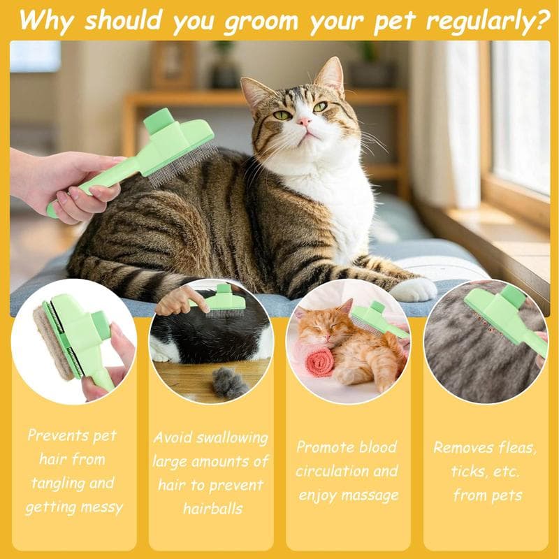 Cat And Dog Comb, Knot Remover, Hair Removal Tool, Pet Self-cleaning Comb, For Long Hair, Massage, Knot Removal, Hair Removal Exclusively - image 1