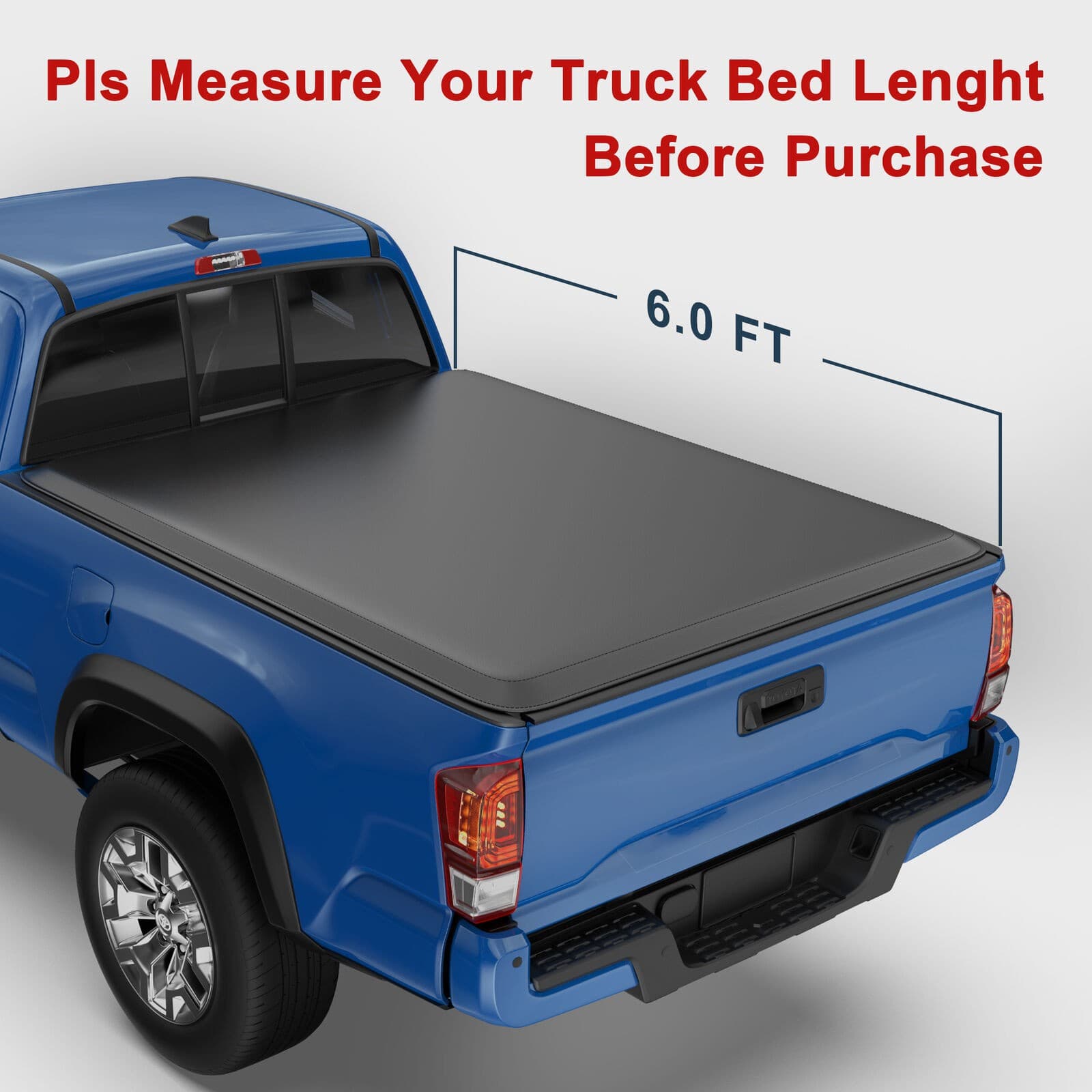 6FT Truck Bed Soft Roll Up Vinyl Tonneau Cover--A86364-915JM44410 - thumbnail 2