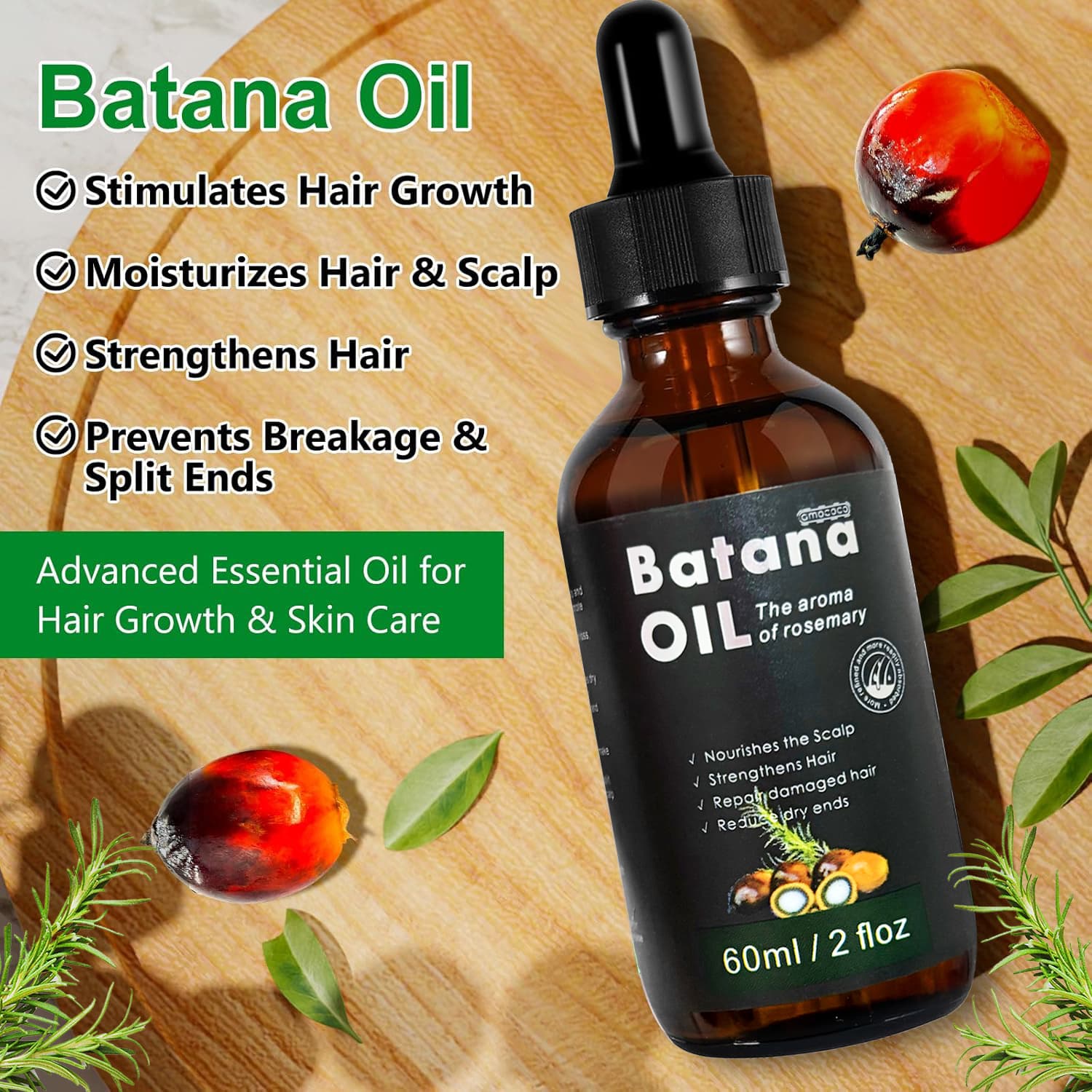 Only Supports Self Pickup With Waybill Amococo Batana Oil With Rosemary Cold Pressed Natural Hair Growth Oil, Nourishes Scalp, Repairs Damaged Hair, Reduces Split Ends, Boosts Hair Thickness & - thumbnail 5
