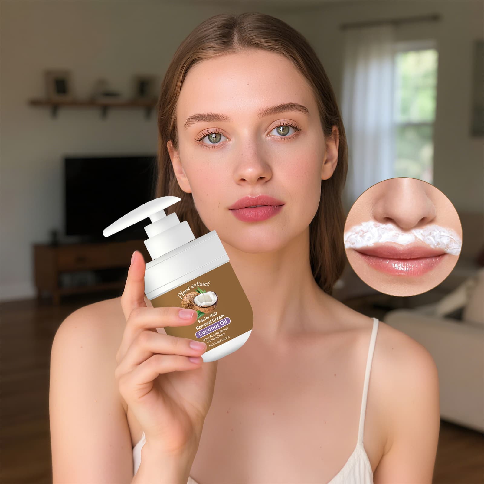 Coconut Oil Facial Hair Removal Cream Is Gentle And Non-irritating - thumbnail 2