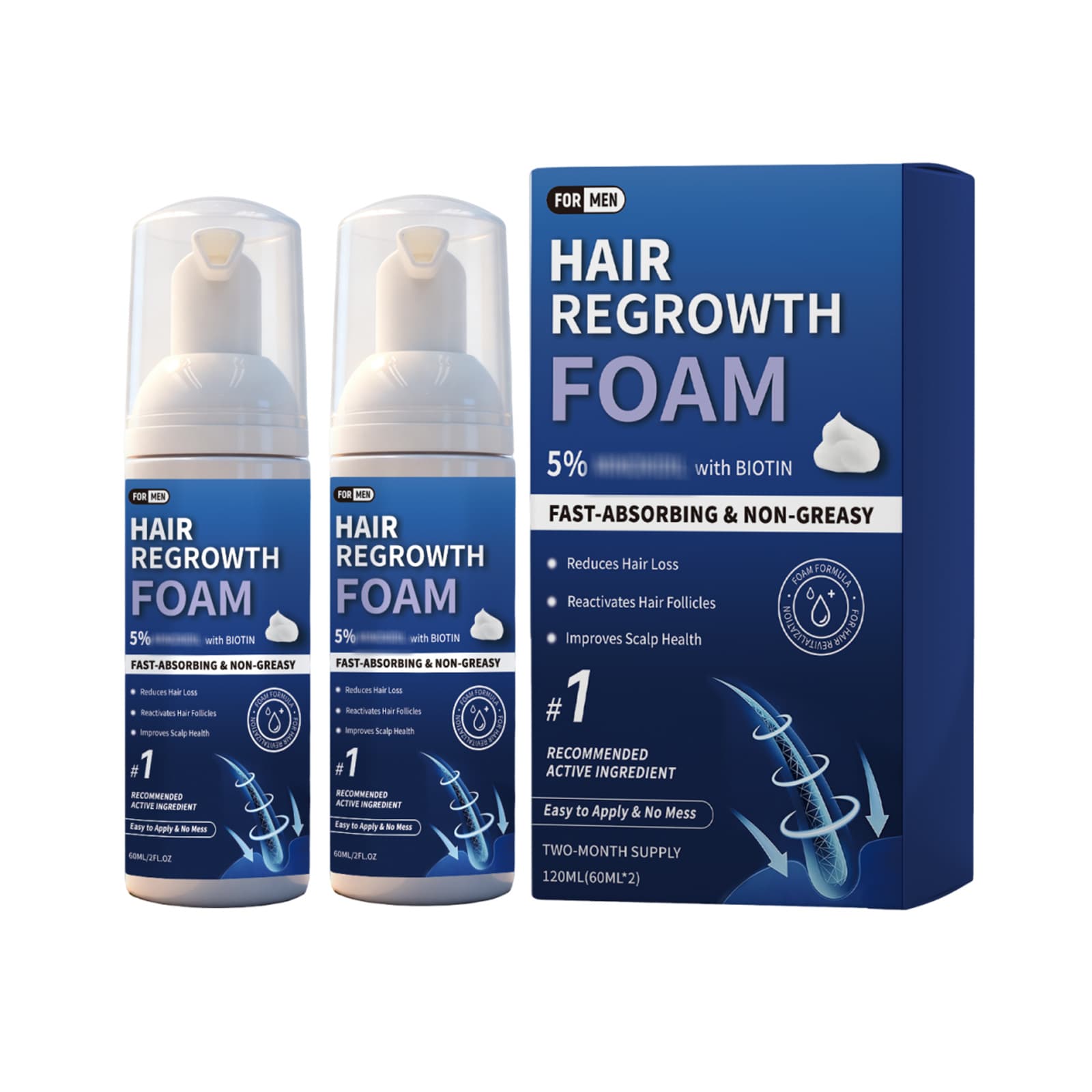 Mens Hair Foam Mousse Gently Cleanses Controls Oil - thumbnail 4