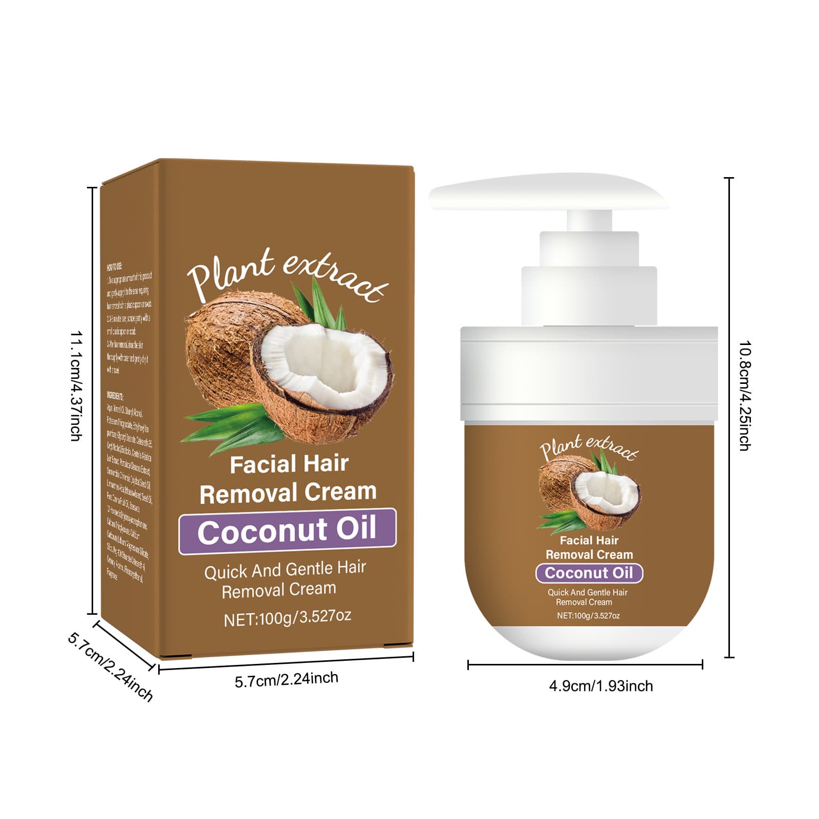 Coconut Oil Facial Hair Removal Cream Is Gentle And Non-irritating - thumbnail 3