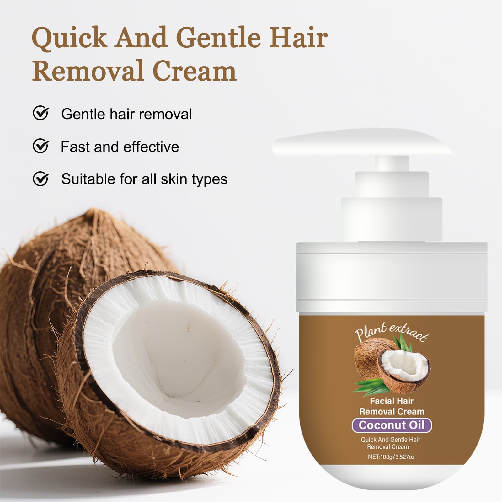 Coconut Oil Facial Hair Removal Cream Is Gentle And Non-irritating - image 1