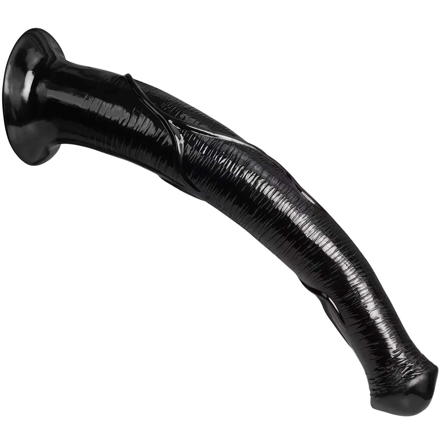 Fifteen inch textured horse dildo with suction base - image 1