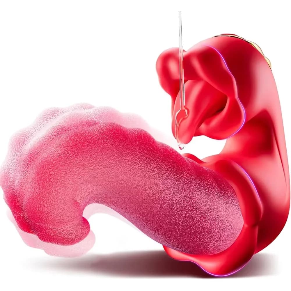 Four-in-one thrusting dildo with clitoral licking modes - image 1