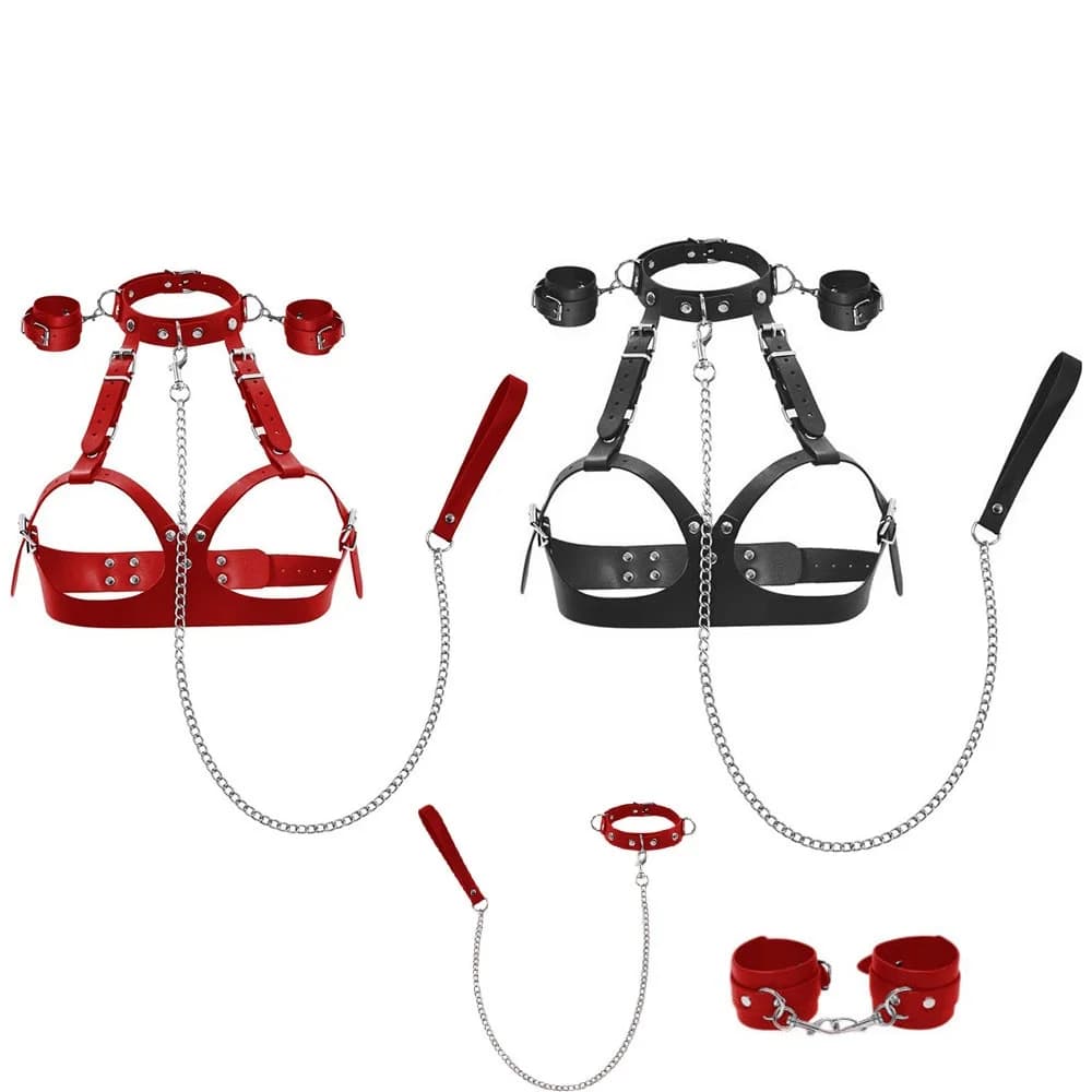 Adjustable bondage harness and restraint set for intimate play - image 1