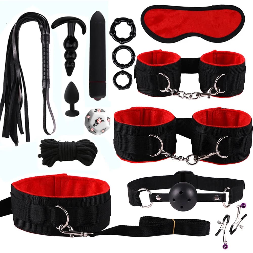 BDSM coupling kit with restraints and plug - image 1
