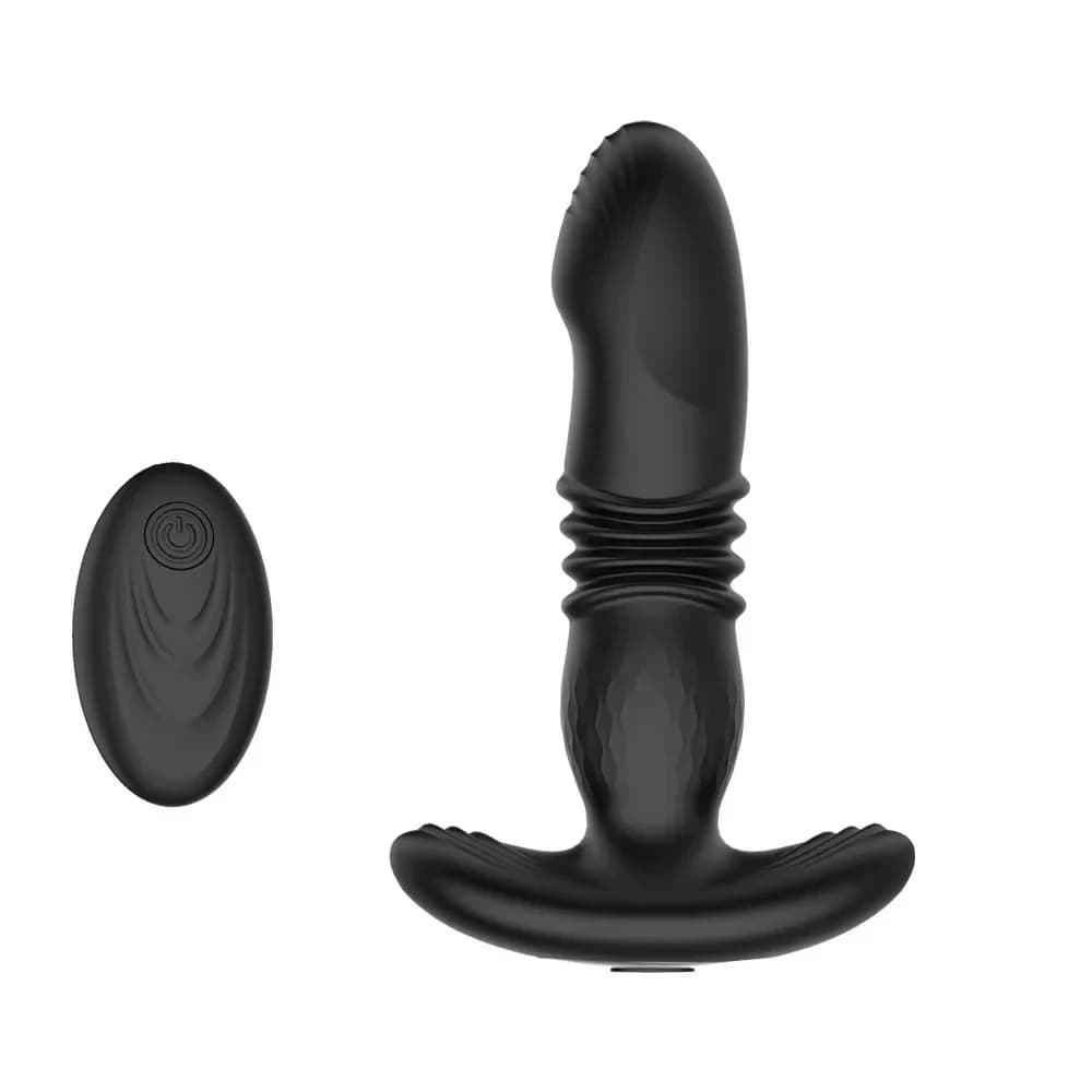 Telescopic prostate massager with remote control and ten vibration speeds
