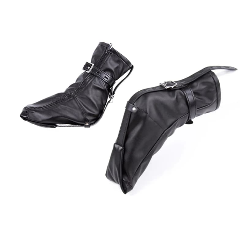Leather dog crawling boots for pet play and bondage - image 1