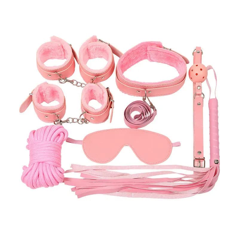 Comprehensive bondage restraint set with adjustable leather accessories - image 1