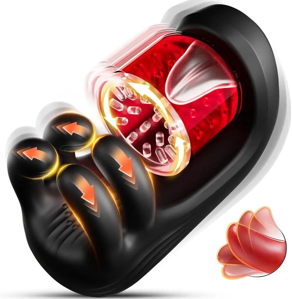 Electric male masturbator with vibration and stroking action - image 1