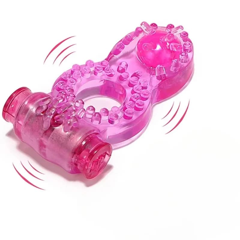 Dual stimulation vibrating cock ring for couples