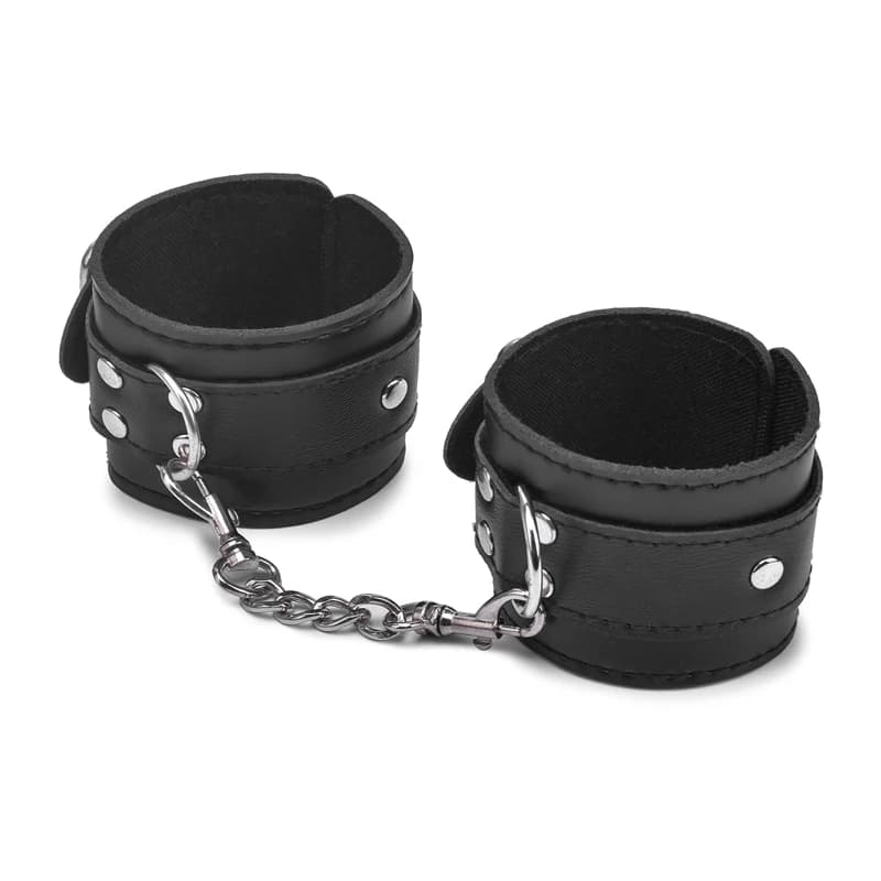 Adjustable PU leather bondage handcuffs for couples - image 1
