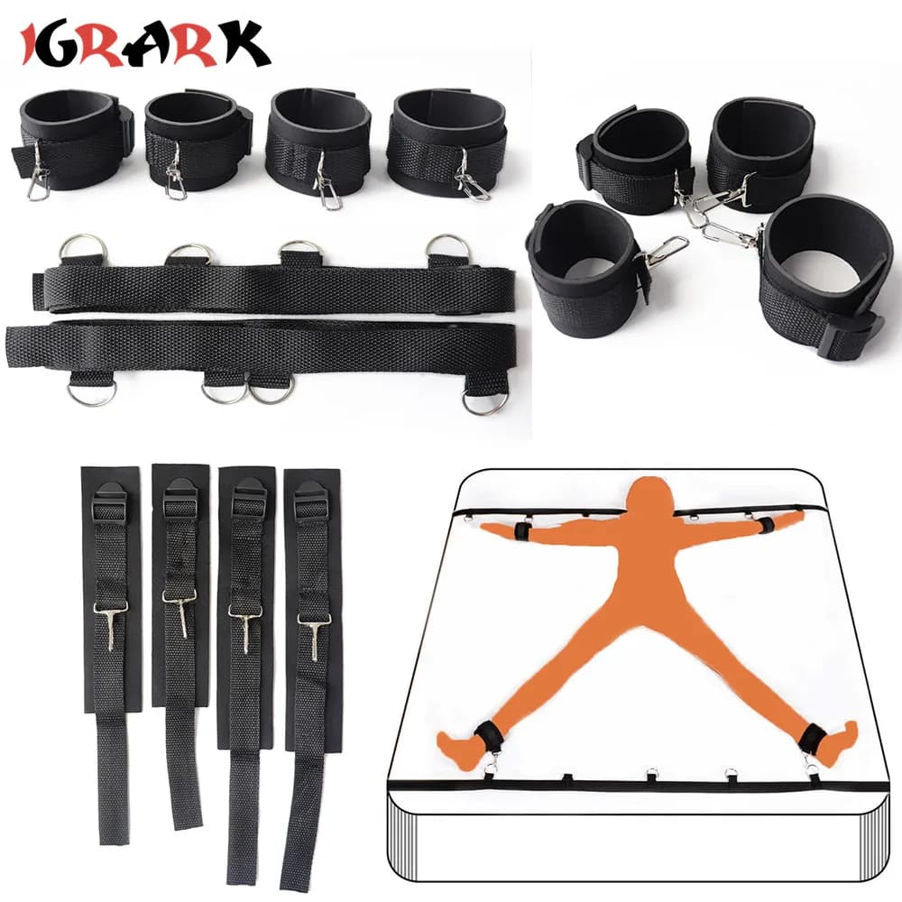 Adjustable nylon bondage handcuffs for couples - image 1