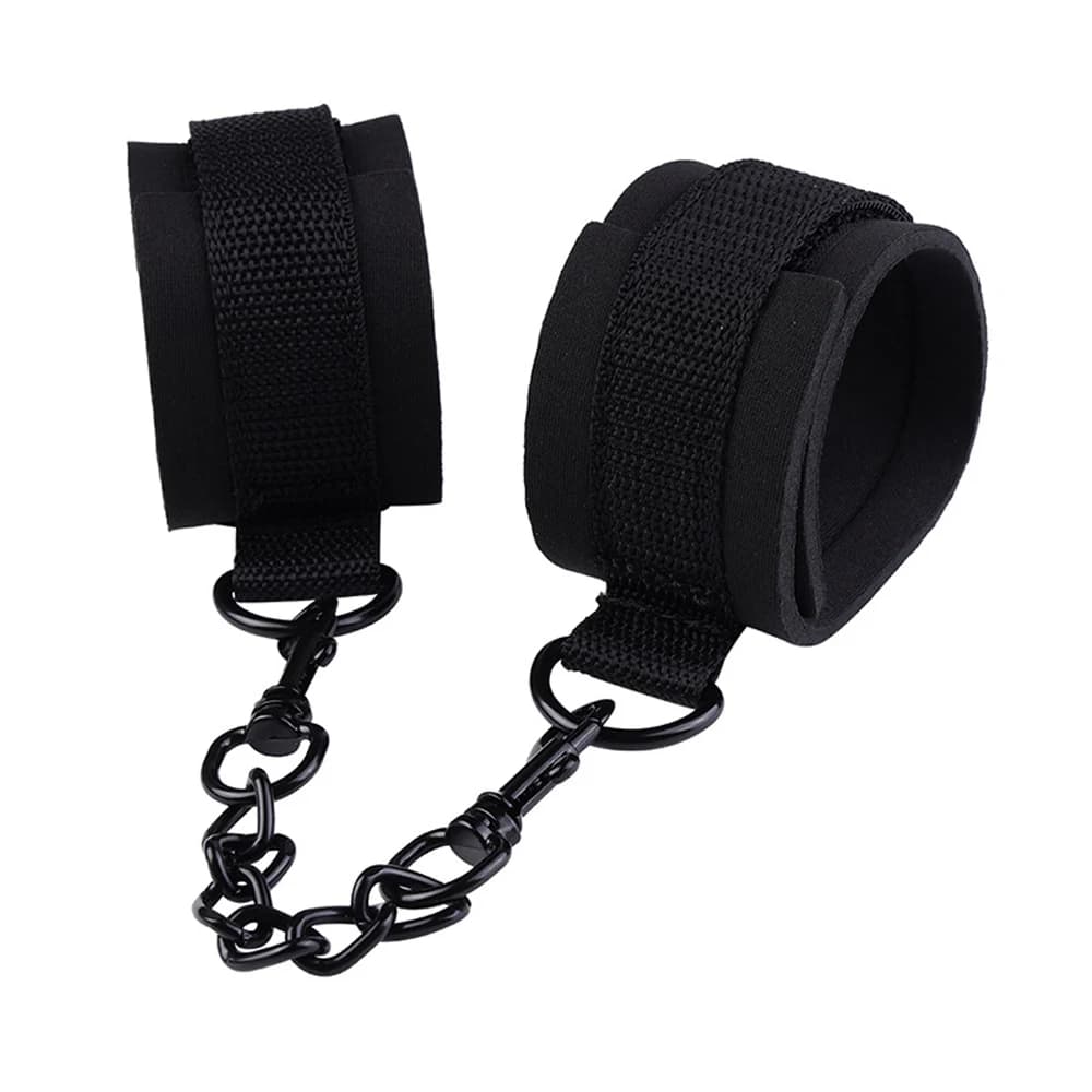 Adjustable bondage wrist cuffs with removable straps - image 1