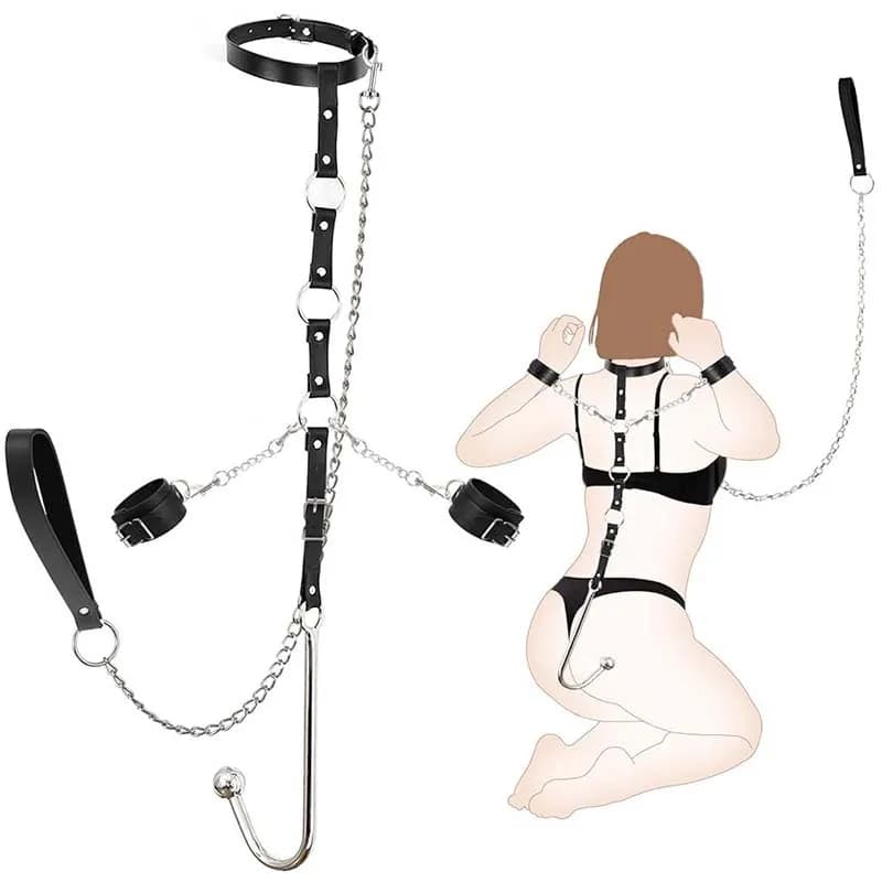 Comprehensive bondage and restraint set in PU leather - image 1