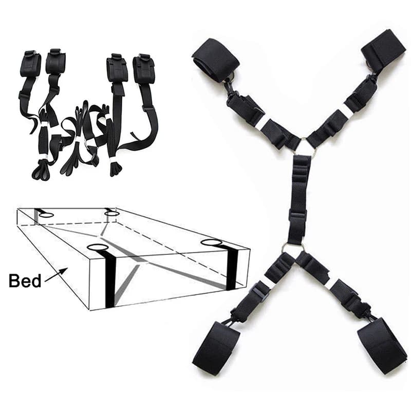 Adjustable bondage restraint set with cuffs and straps - image 1