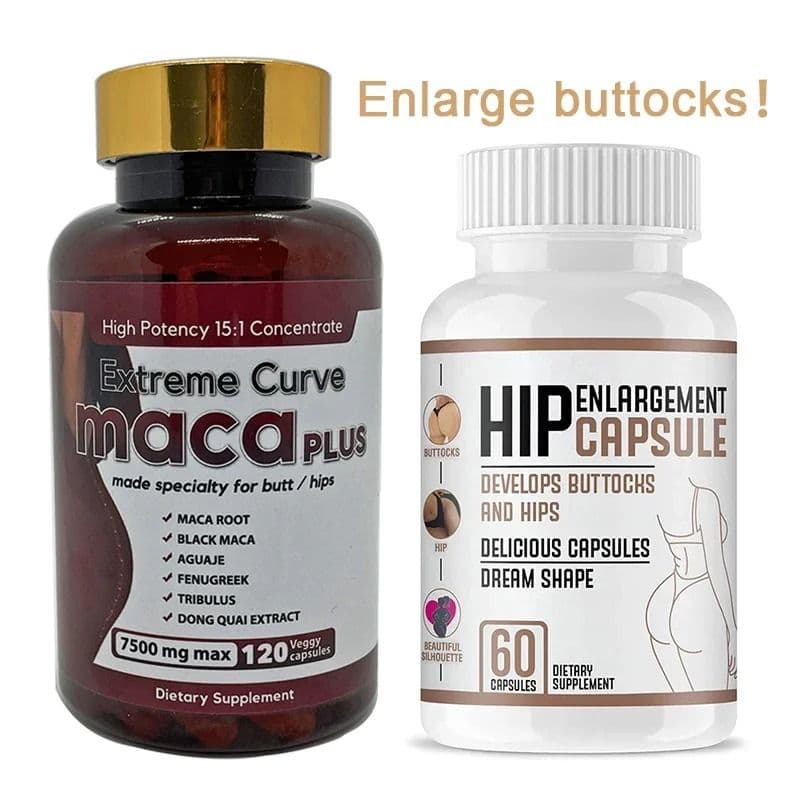 2Pcs Maka Buttock Pills + Hip Capsules ,hip shaping dietary supplement